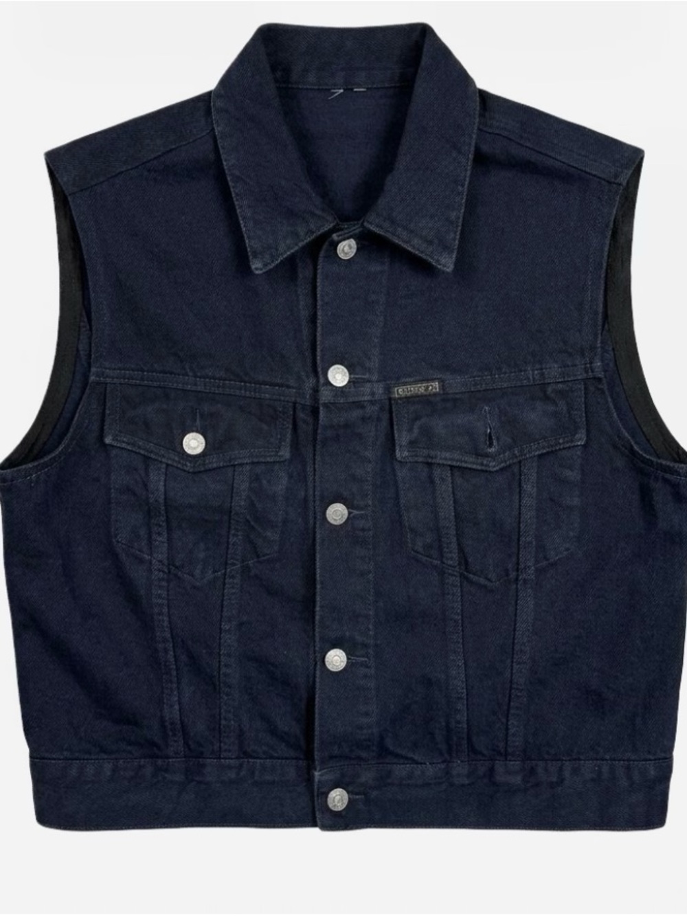 Vintage 80s GUESS by Georges Marciano Denim Vest M Rock Roll Beaded Sequin